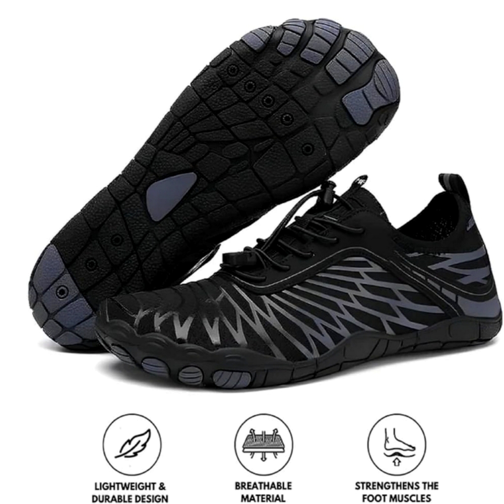Hike Barefoot Footwear Black and Gray Athletic Shoes Size 8 - 8.5